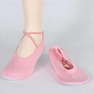 Dance Slippers Size 6 Suede Leather, Nylon, Cotton Pink Washable.
